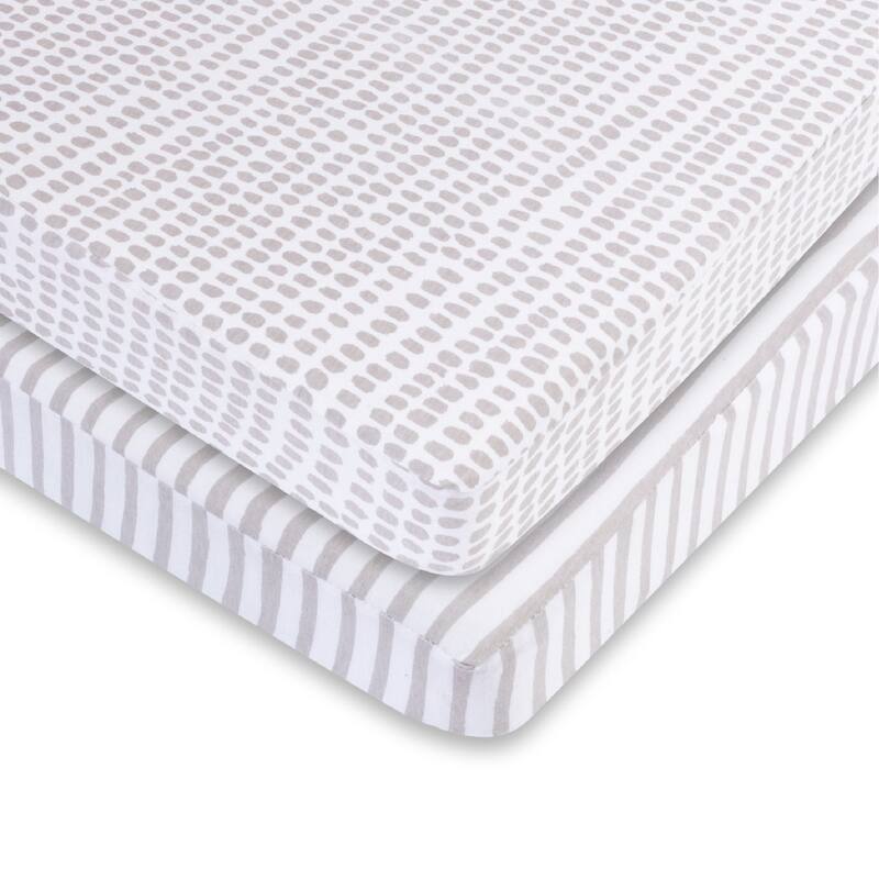 Ely's & Co. Waterproof Pack n Play - Mini Crib Sheet Set - 2 Pack - 38" x 24"