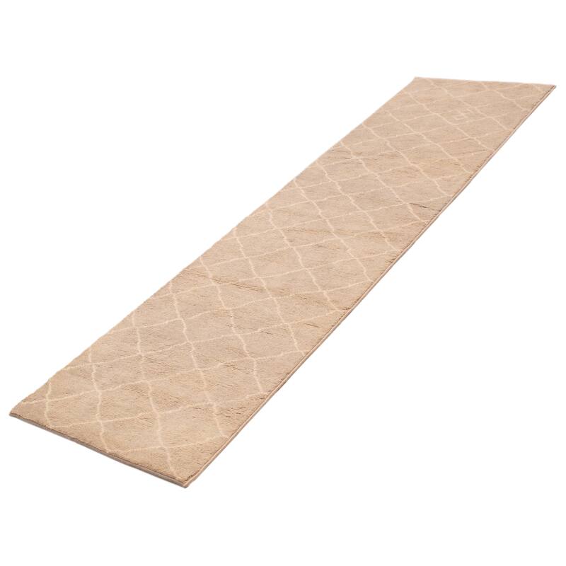 ECARPETGALLERY Hand-knotted Tangier Khaki Wool Rug - 2'11 x 11'9