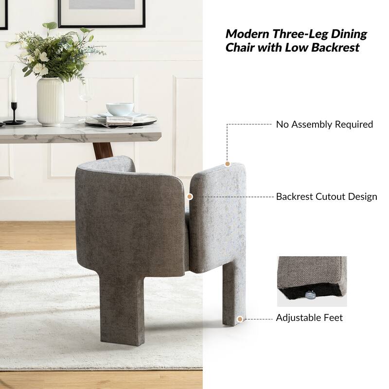 Friedrich Modern Left-facing Cutout Dining Chair with Three-legged Design Set Of 6 By HULALA HOME