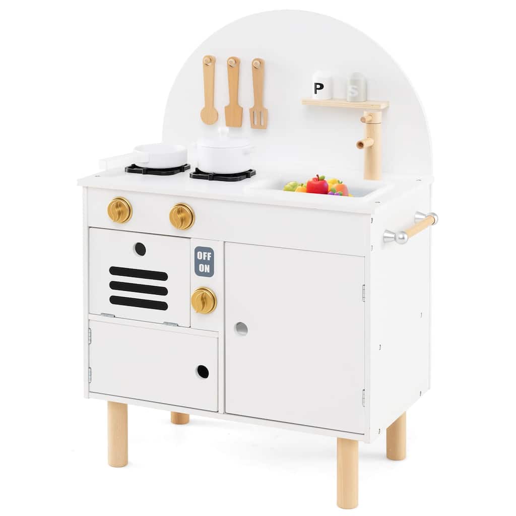 Costway Play Kitchen for Kids with Stoves Faucet Sink Microwave Oven - See Details