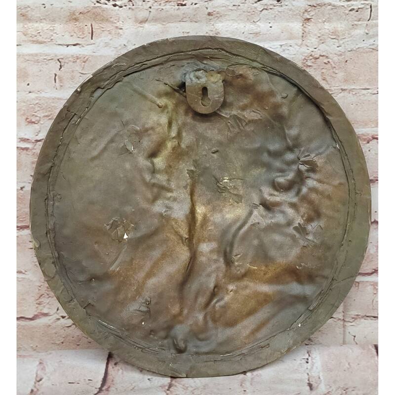 Signed Original Emperor Egyptian Princess Wall Mount Bas Relief Bronze Sculpture
