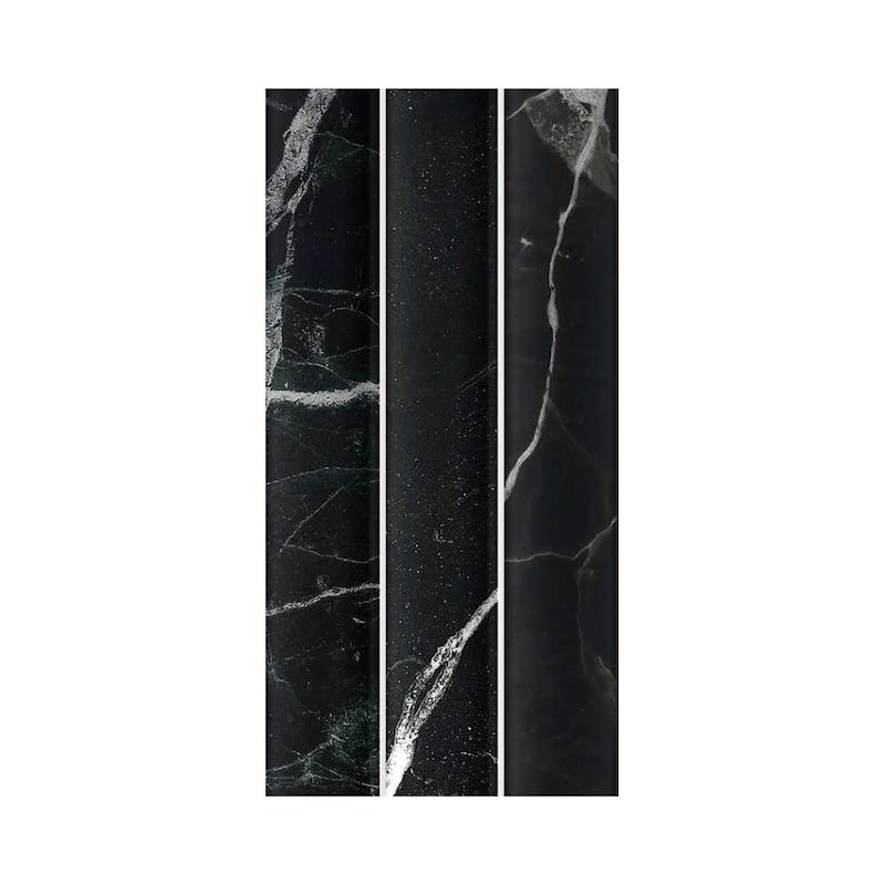 Lyrical 4.5x9 Matte Marble Look Porcelain Fluted Ribbed Tile - Wall, Backplash