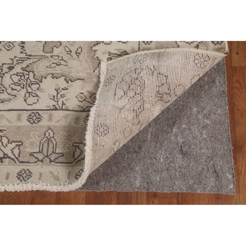 Distressed Tabriz Persian Vintage Rug Handmade Wool Carpet - 6'2"x 9'4"