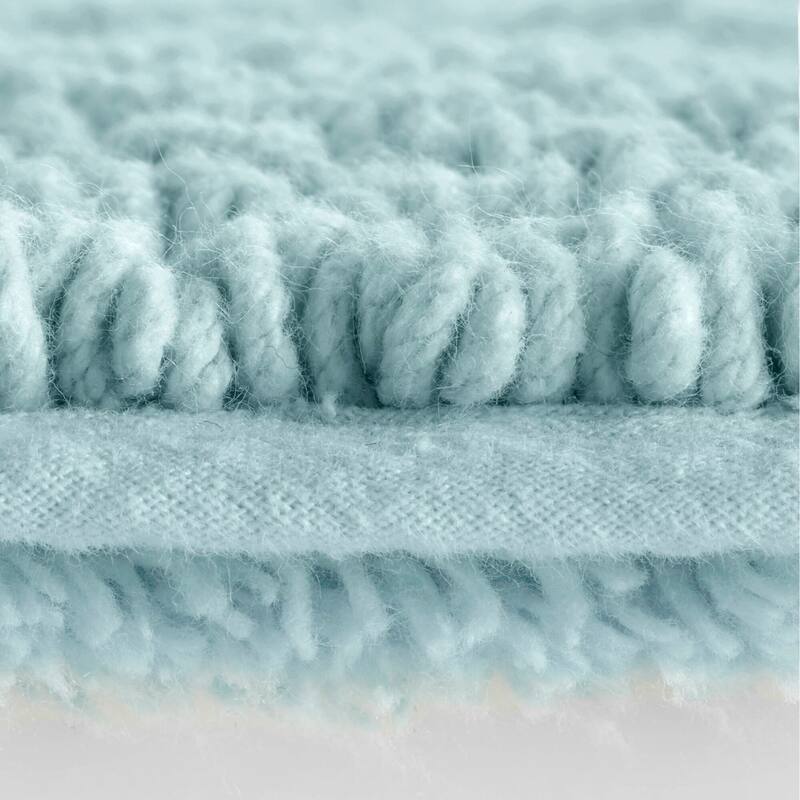 1 PCS 17x24" Cotton Tufted 3000 GSM Reversible Bath Rug Blue