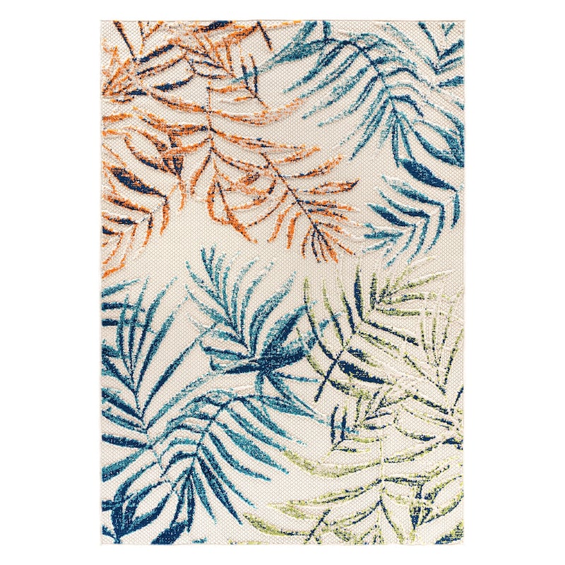 Bahama Palm Frond Floral Indoor/Outdoor Area Rug