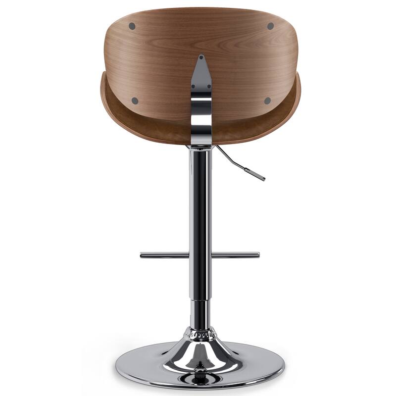 WYNDENHALL Avondale Mid Century Modern Bentwood Adjustable Swivel Bar Stool - 20.9 W x 20.5 D x 45.3 H