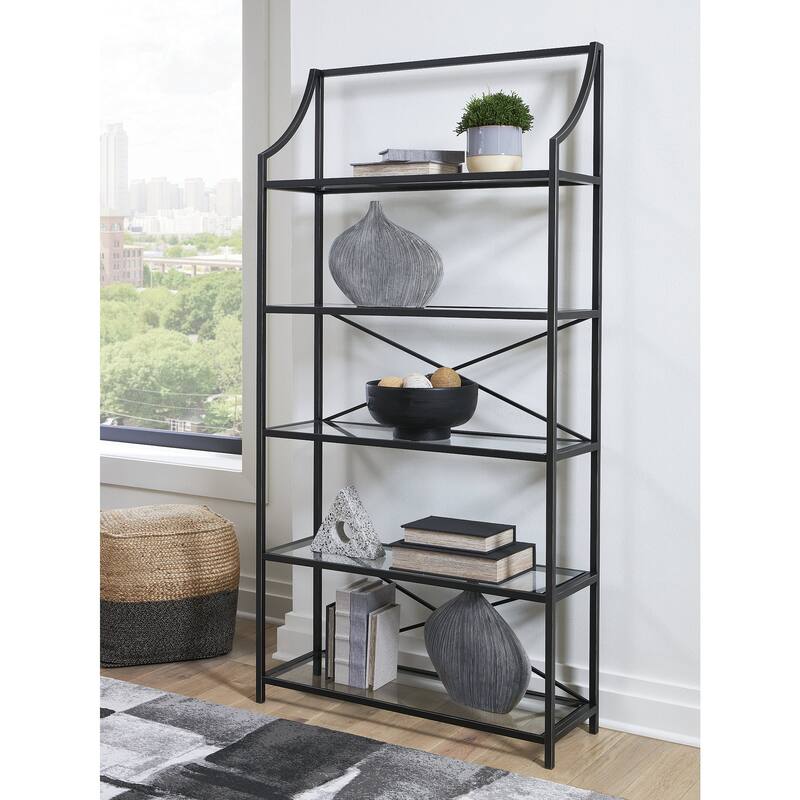 Signature Design by Ashley Dakerwell Black 72" Bookcase - 36" W x 12" D x 71.88" H