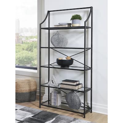 Signature Design by Ashley Dakerwell Black 72" Bookcase - 36" W x 12" D x 71.88" H