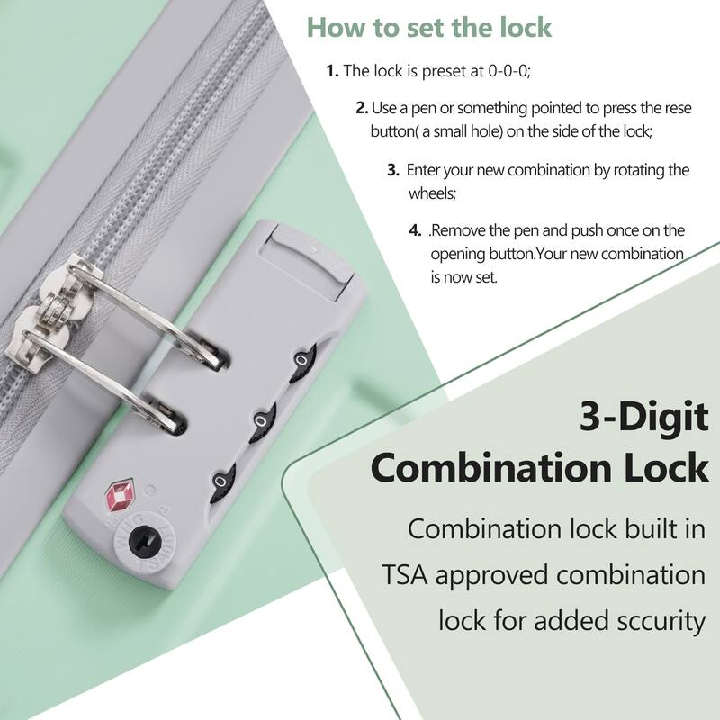 Luggage Sets 3 Piece, Suitcases with Spinner Wheels, Lightweight Hardshell ABS Suitcase with TSA Lock, Carry On Luggage Set