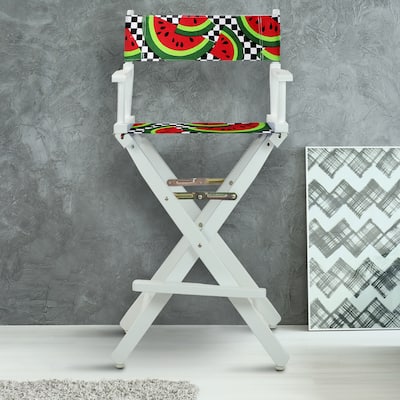 30" Director's Chair White Frame-Watermelon Slices - 23"W x 19"D x 45.5"H