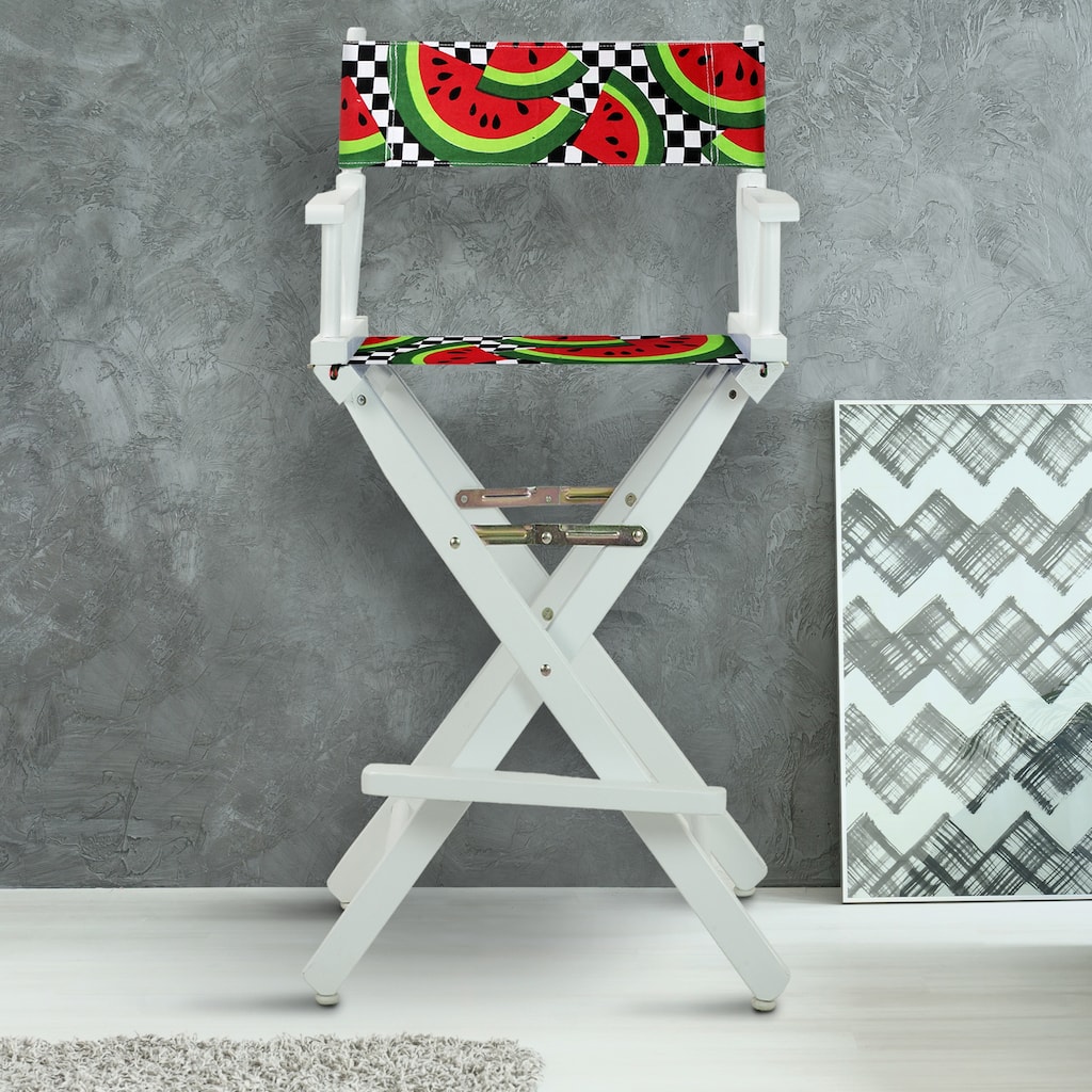 30" Director's Chair White Frame-Watermelon Slices - 23"W x 19"D x 45.5"H