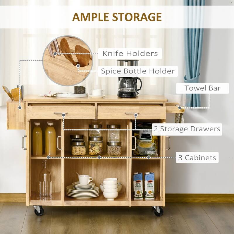 Kitchen Island On Wheels(no include stool)