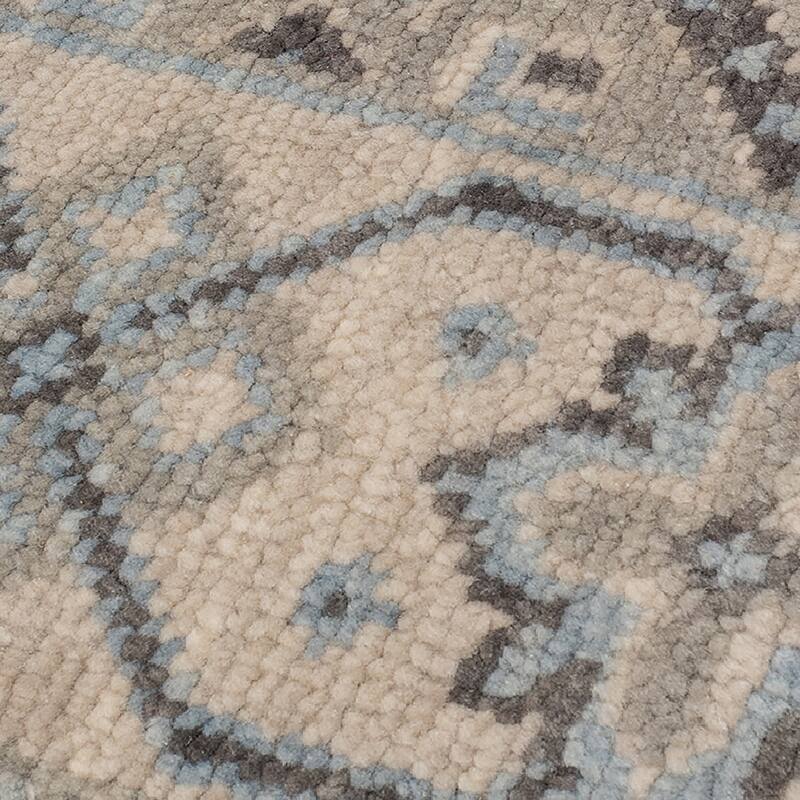 Blu Drayer Classic Geometric Hand-Knotted Area Rug