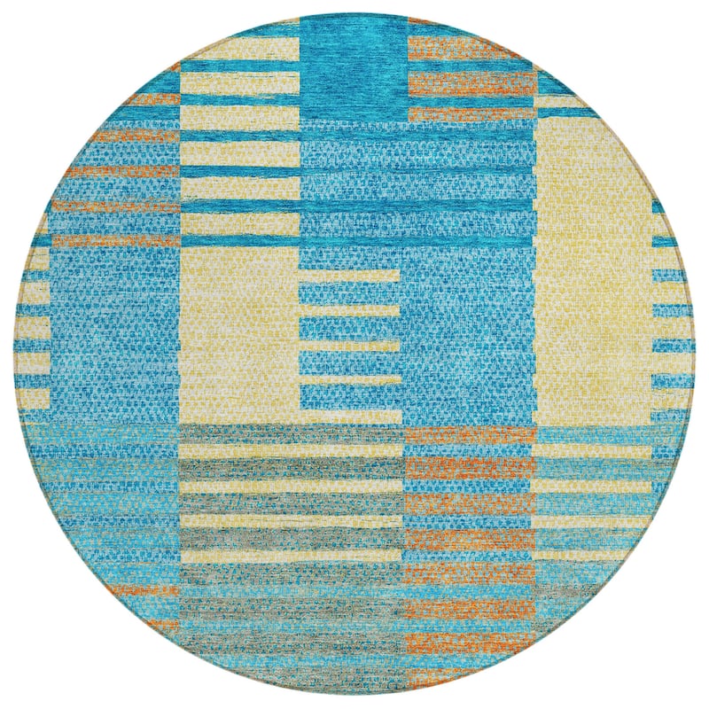 HomeRoots Striped Modern Rectangle Outdoor Rug