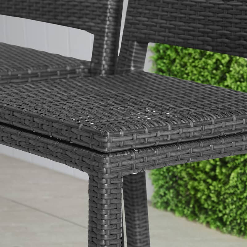 Corvus Plymouth Outdoor Modern Patio Aluminum Wicker Bar Stools (Set of 4)