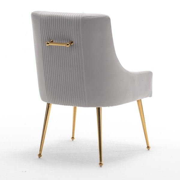 SEYNAR Modern Glam Boucle Pleated Velvet Dining Chair or