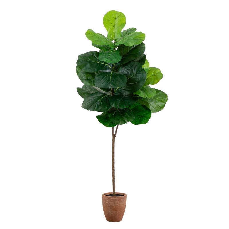 Potted Fiddle Leaf Fig Artificial Tree - 6' - Green