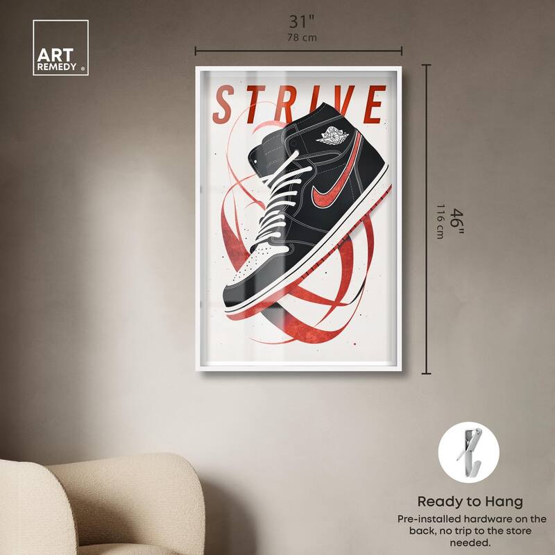 Red Ribbon Sneaker Shadowbox by Art Remedy