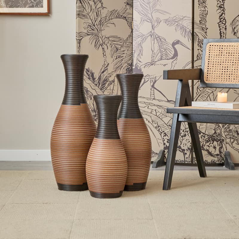 Set of 3 Floor Vases, Home Décor Vase, Artificial Rattan Floor Vase Large vase