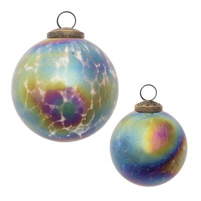 Iridescent Glass Ball Ornament (Set of 12) - N/A