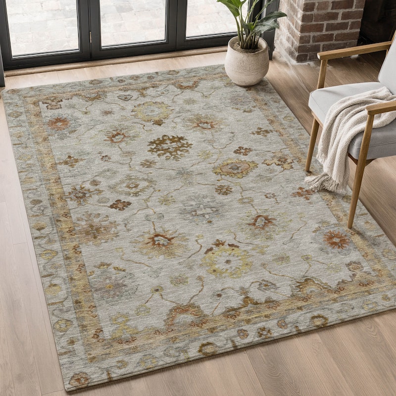 Premium Washable Super Soft Classic Traditional Mayfield Rug - Taupe - 10' x 14'