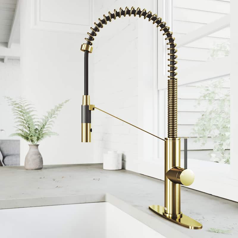 VIGO Livingston 24" H Single Handle Pull-Down Sprayer Kitchen Faucet