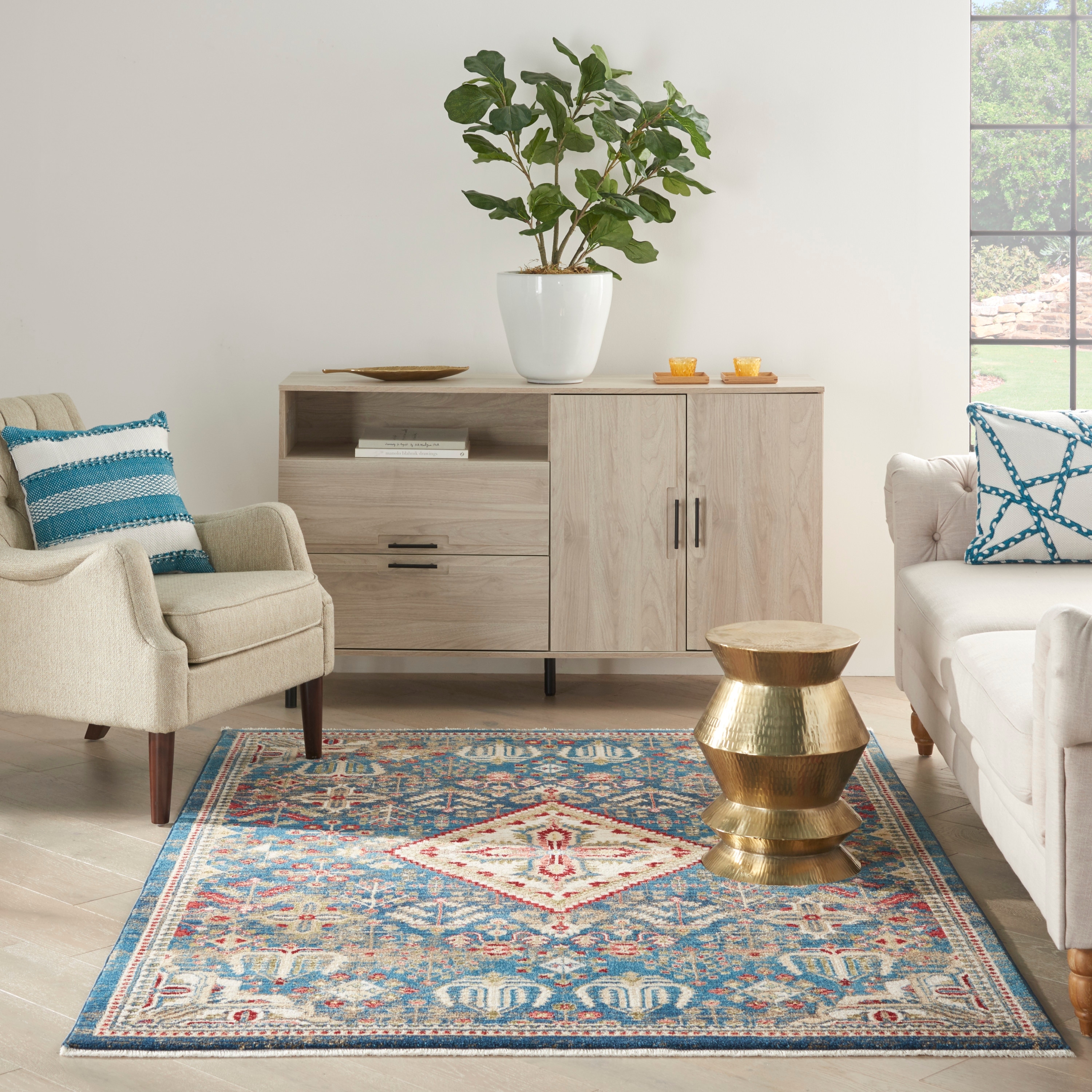 Nourison Revel Traditional Floral Medallion Area Rug