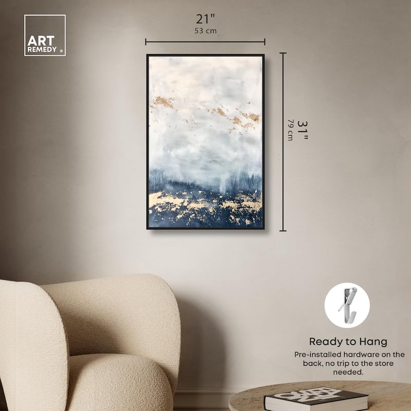 Ocean's Gold Hues II Canvas by Art Remedy
