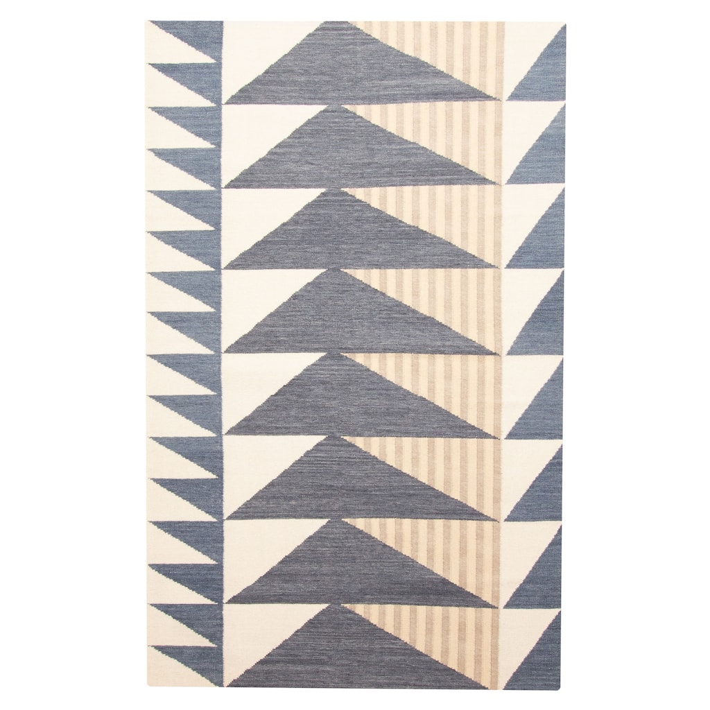 ECARPETGALLERY Flat-Weave Ankara FW Dark Grey Wool Kilim - 5'0 x 8'0