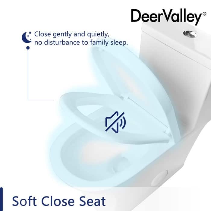DeerValley One Piece Toilet For Bathroom, Dual Flush Modern Toilet, 12'' Rough-In Toilet with Comfort Seat Height - N/A