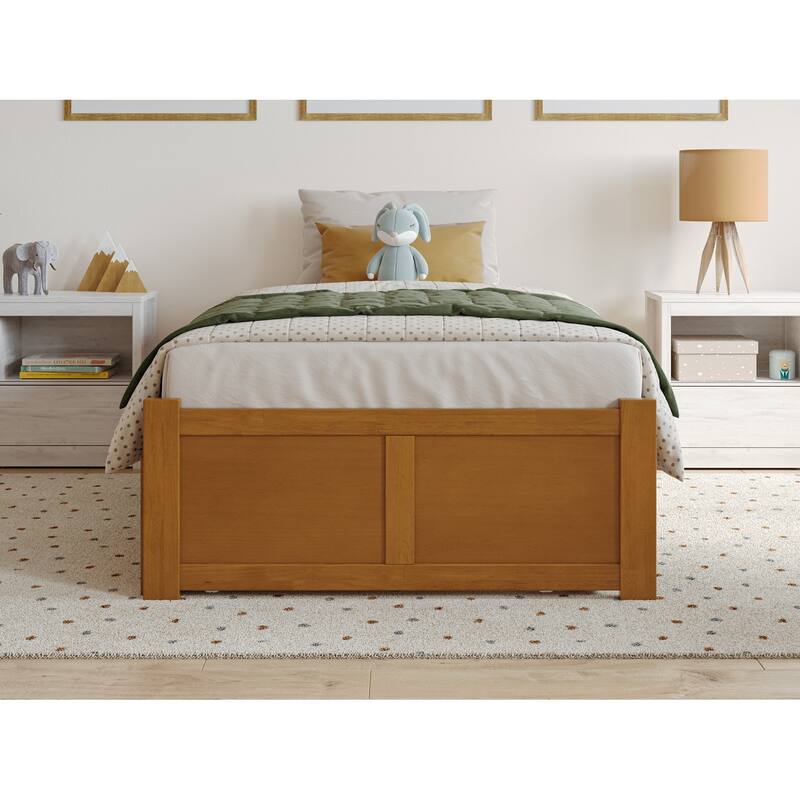 Concord Platform Bed with Footboard and Twin Trundle Bed