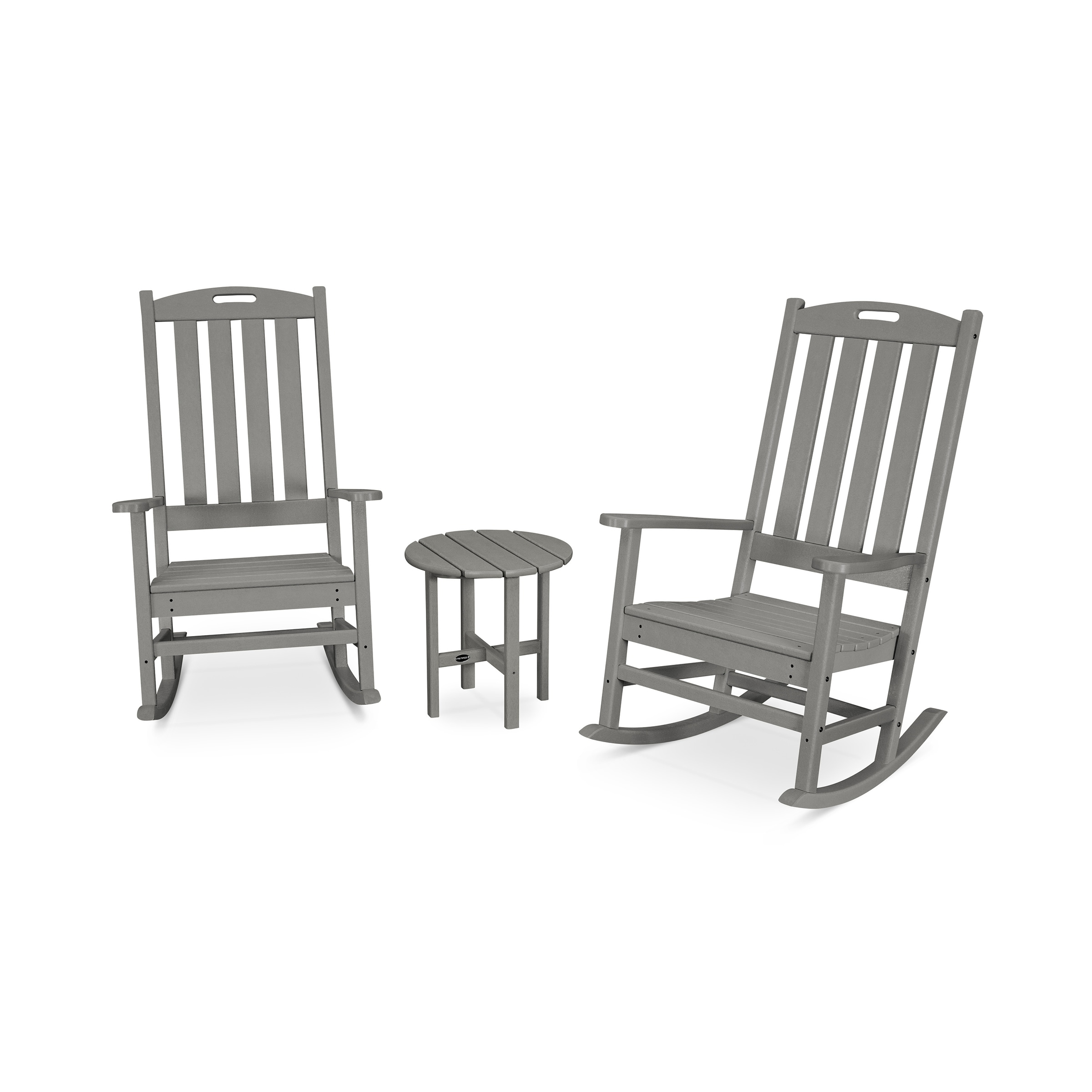 POLYWOOD Nautical 3-Piece Porch Rocking Chair Set
