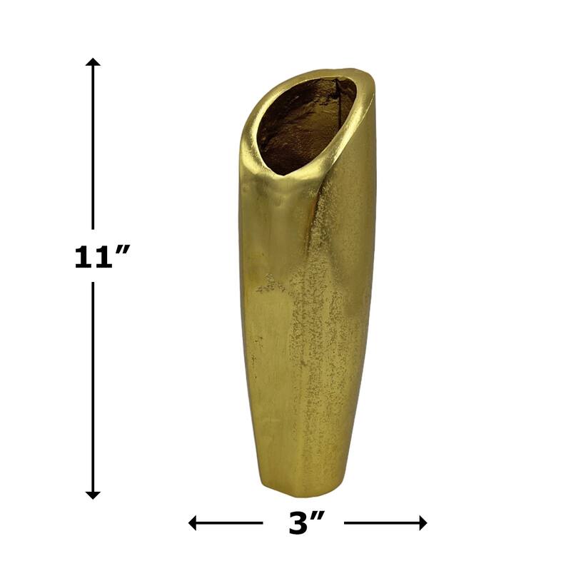 11 Inch Tall Decorative Handmade Aluminum Modern Flower Vase
