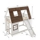 preview thumbnail 19 of 22, Twin Size Bunk Bed with Window Roof Shape Design, House Bed with Ladder and Climbing Ramp