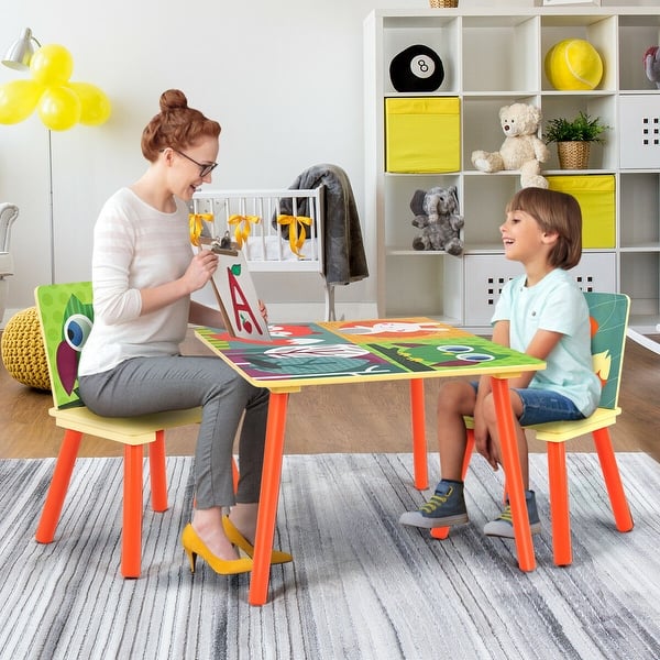 Shop Gymax Kids Table And 2 Chairs Set For Toddler Baby Gift Desk
