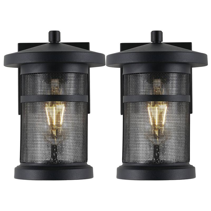 SAFAVIEH Lighting Liubovia 8" Outdoor Sconce (Set of 2) - 6" W x 8" D x 9" H - 6Wx8Dx9H