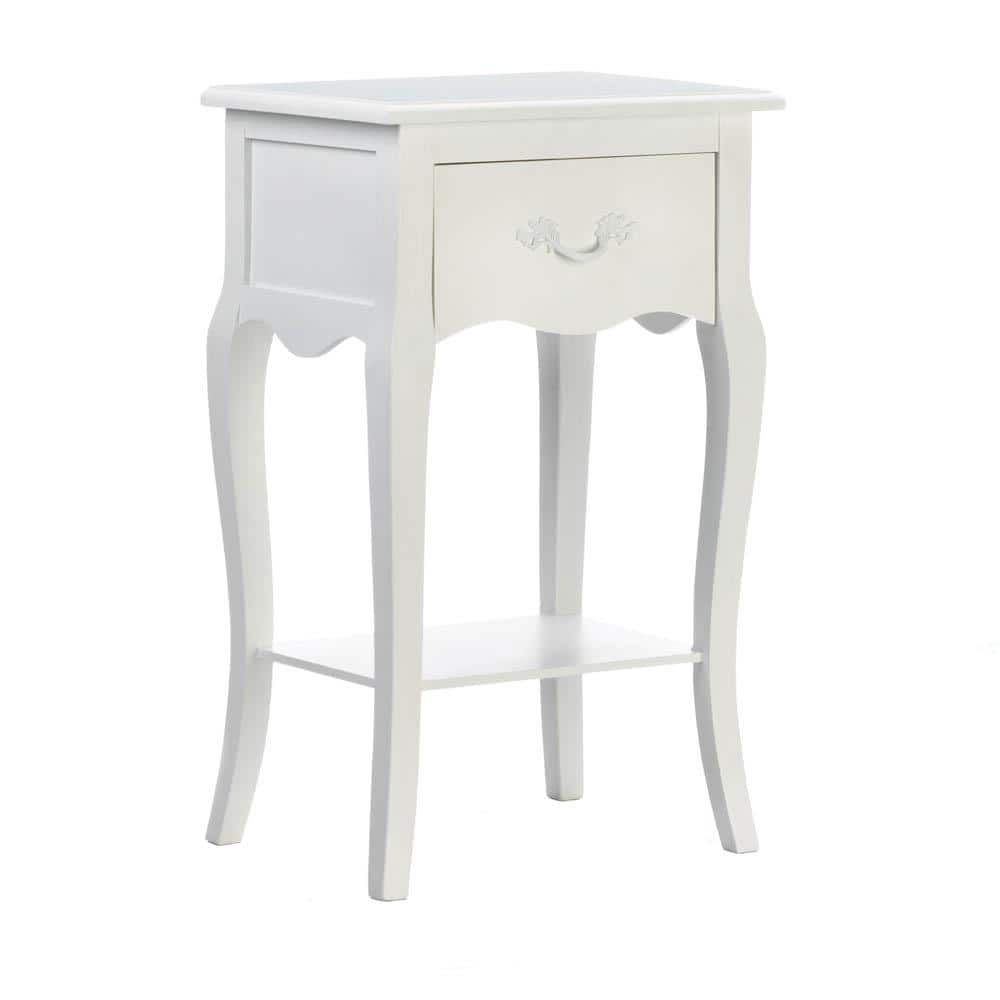 Romantic Country White Night Stand or Accent Table - 15.8" x 11.8" x 25.5"