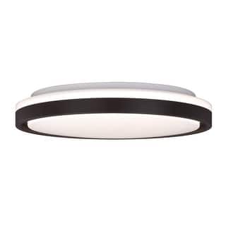 Ellie 16.25-in W Integrated LED Bronze Contemporary Flush Mount Ceiling Light Fixture - 16.25-in W x 2.75-in H x 16.25-in D