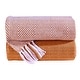 preview thumbnail 3 of 24, Cotton Throw Blankets All-Season Medium Weight | Set of 2 | Chevron Design (50''x60'') Orange