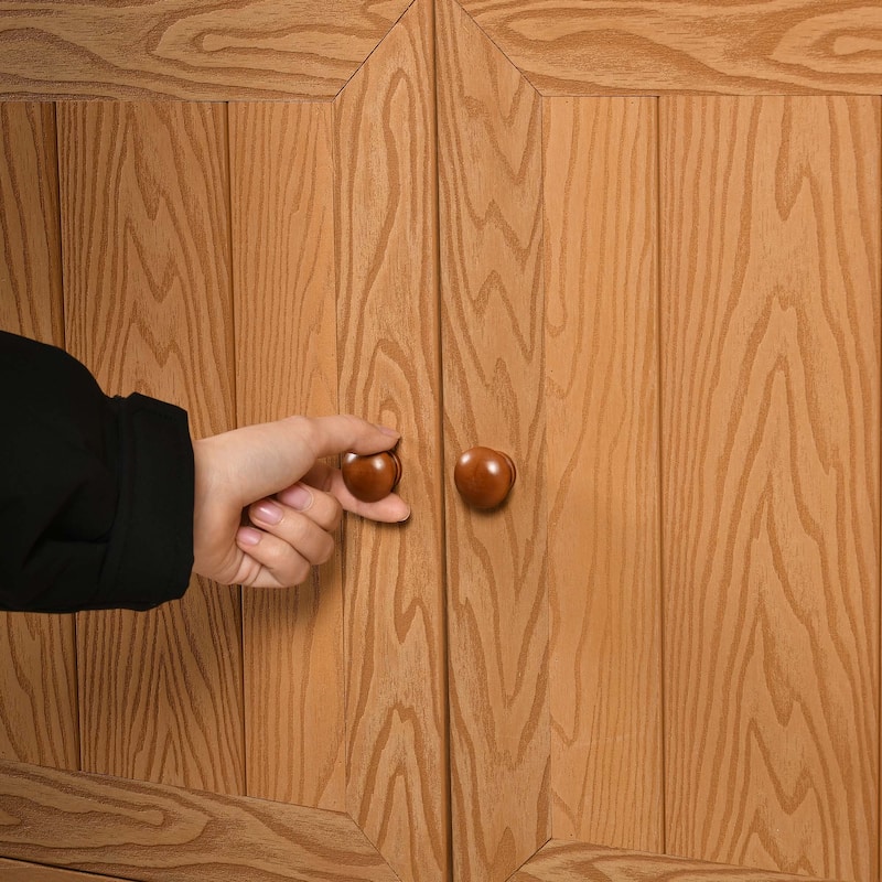 Moasis 44" Outdoor Sideboard Patio Bar Table with Storage Cabinet and Shelves