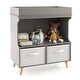 preview thumbnail 1 of 9, Costway Baby Changing Table Dresser Infant Diaper Station Nursery with - See Details Grey - See Details - Assembly Required