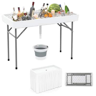 Costway 4 Foot Ice Cooler Folding Table Outdoor Portable Ice Bin Table - See Details