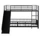 preview thumbnail 18 of 16, Twin over Twin Size Metal Bunk Bed with Slide and Guardrails,Industrial Minimalist Metal Bed聽