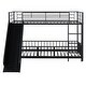 preview thumbnail 38 of 36, Unique Design Twin over Twin Size Metal Bunk Bed with Slide and Guardrails