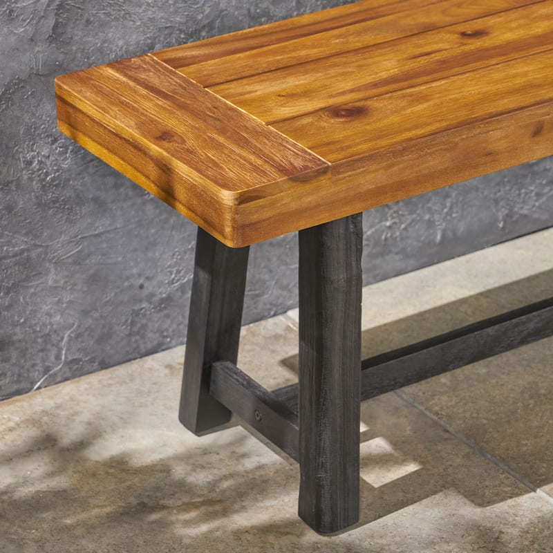 Raphael Outdoor Acacia Wood Bench by Christopher Knight Home