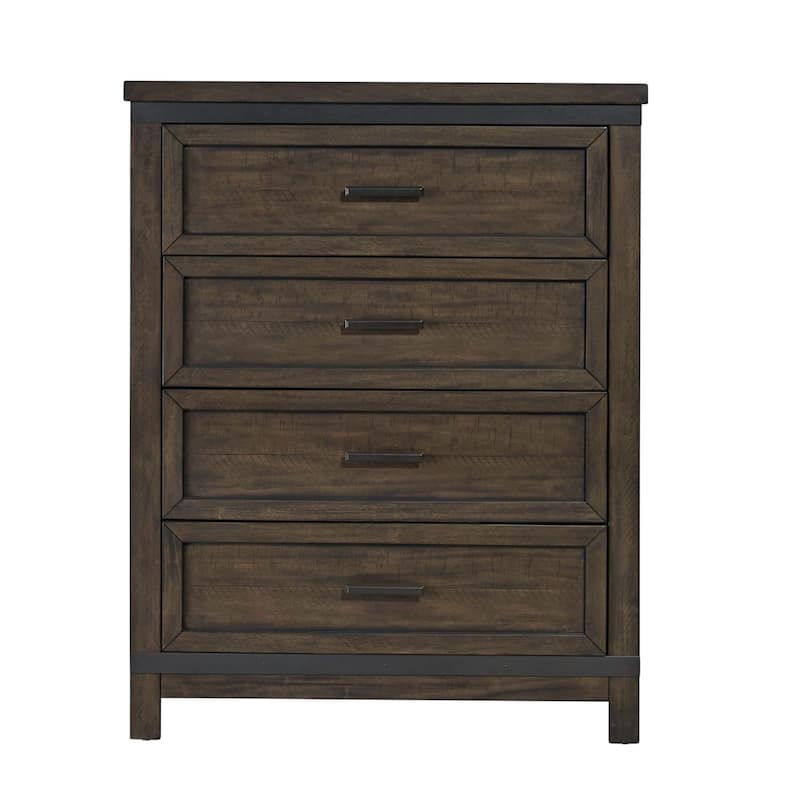 Thornwood Hills Rock Beaten Grey Finish 4 Drawer Chest