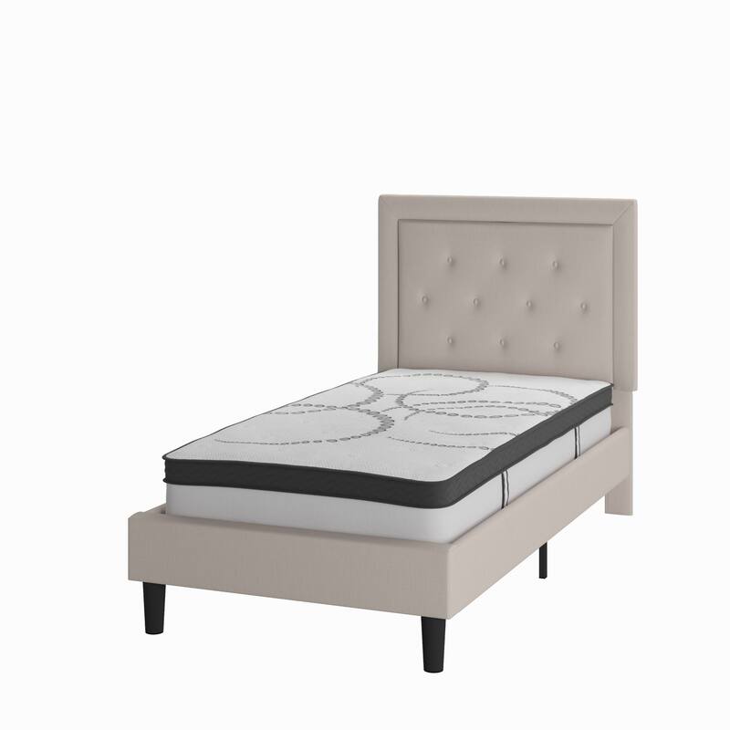 Tufted Platform Bed with 10in. Pocket Spring Mattress