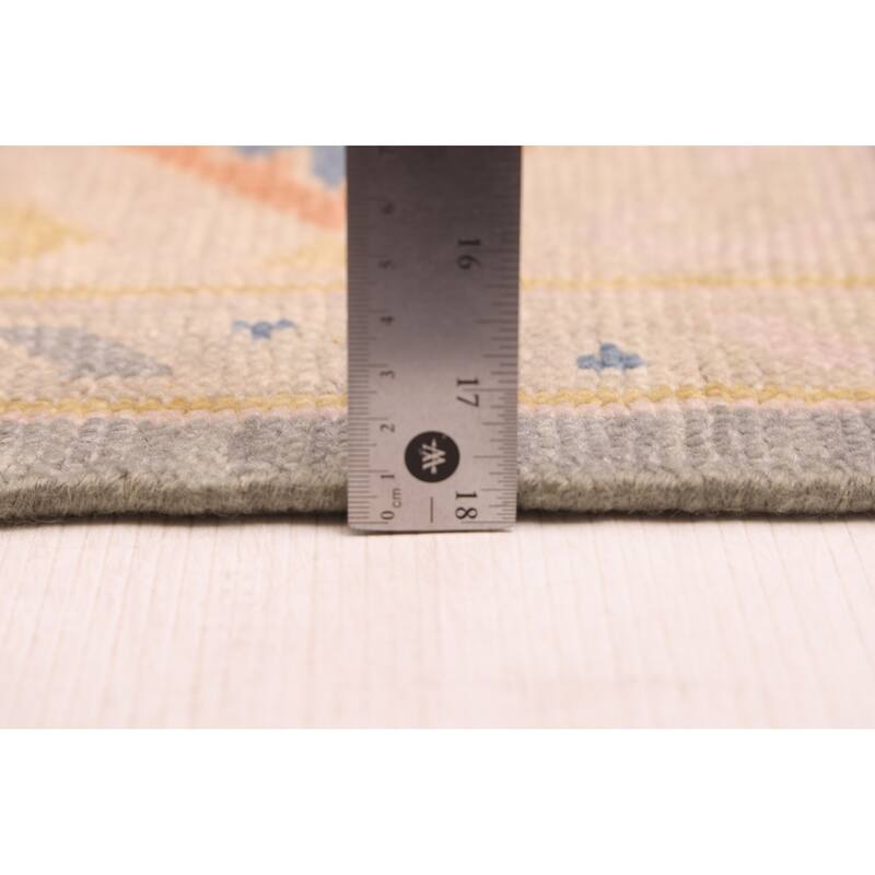 ECARPETGALLERY Hand-knotted Modern Oushak Dark Grey Wool Rug - 7'10 x 9'9