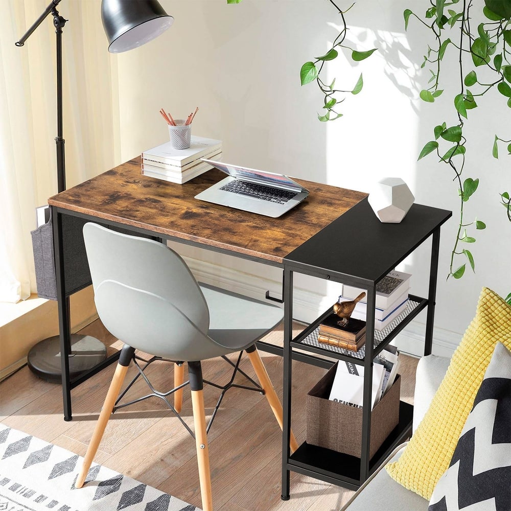 Homall Home Office Desk Study Writing Desk with Storage Bag and Shelf