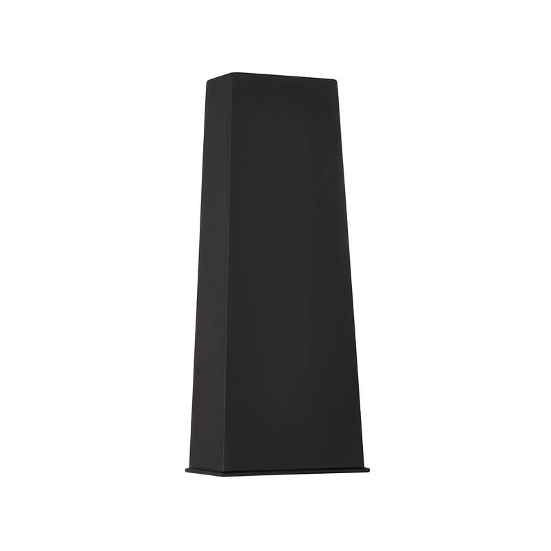 Integrated LED Outdoor Night Sky Friendly Enclosed Rectangular Wall Lantern in Black - 7.75"W x 18.5"H x 3.75"E